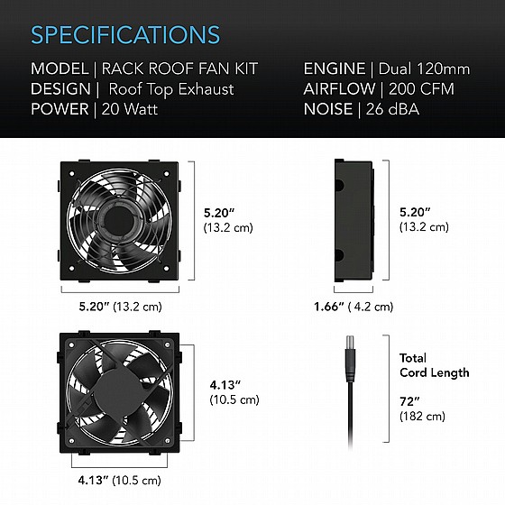 �� �������� ���� ������ ����� ������ AC INFINITY RACK ROOF FAN KIT