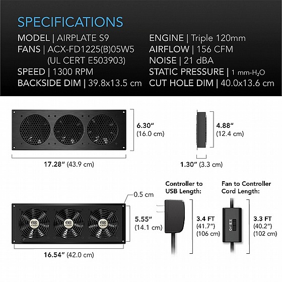 ������ ����� ������ �������� ����� 18" AC INFINITY AIRPLATE S9