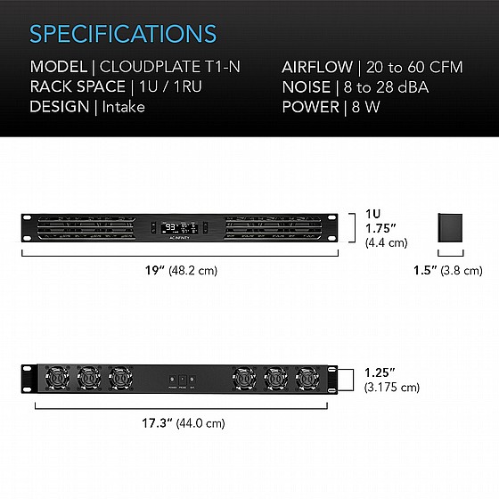 ����� ����� ������ ������ ������ 19" AC INFINITY CLOUDPLATE T1