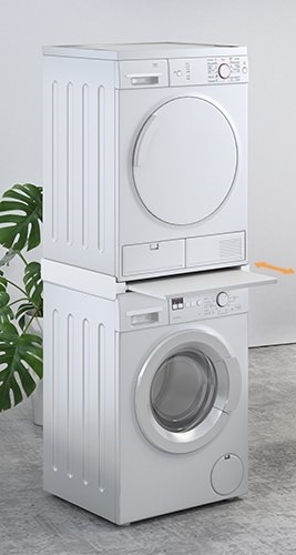 LAUNDRY STACKING KIT WITH PULL-OUT SHELF